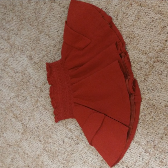 Size X's SNIDEL DOUBLE LAYERED RUFFLE HEM BOHO KAWAII SKIRT RED - Picture 7 of 16